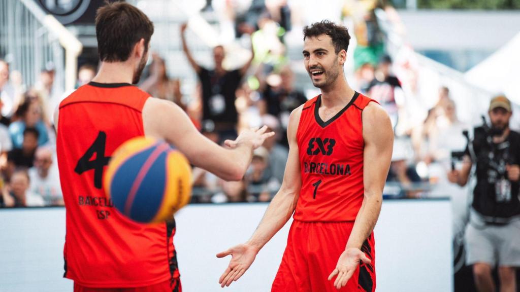 Guim Expósito durante un partido del Barcelona 3x3 durante un partido