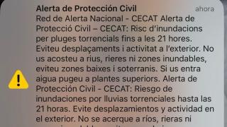 Alerta de Protección Civil por el empeoramiento de la DANA en Barcelona