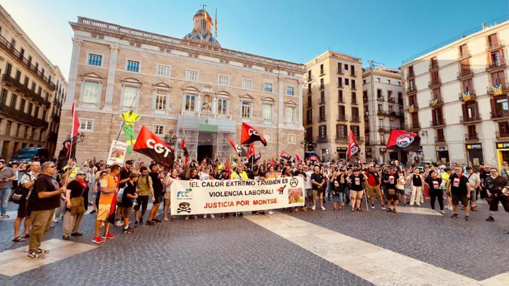 Manifestación por la muerte de Montse Aguilar en Barcelona