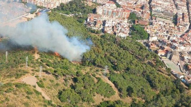 Incendio forestal en Viladecans