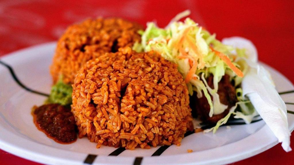 Jollof Rice en imagen de archivo