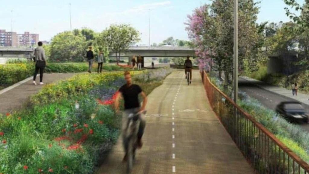 Imagen virtual del Nou parc lineal del Besòs