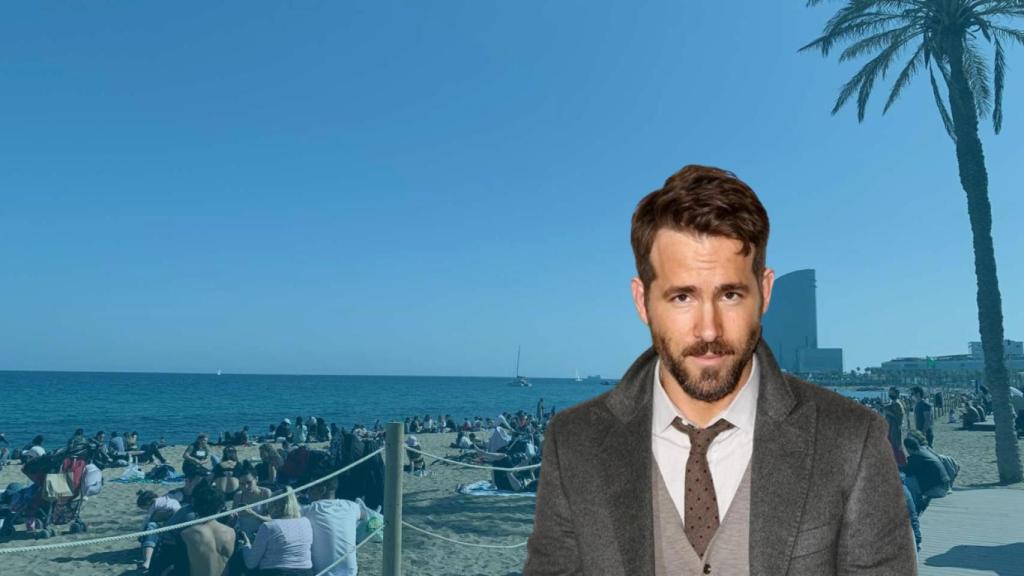 Montaje de Ryan Reynolds y la playa de Barcelona