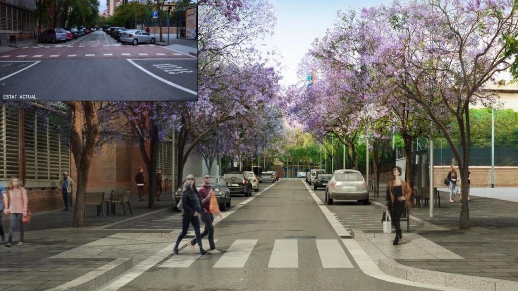 La carrer Cardenal Tedeschini a Barcelona