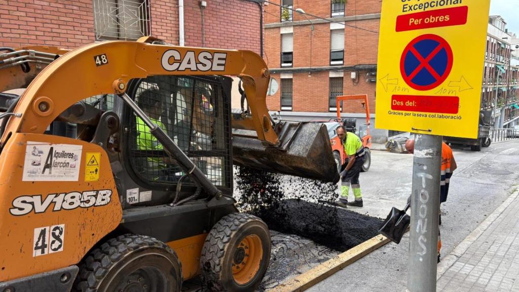Obras pacificación de entornos escolares en Badalona